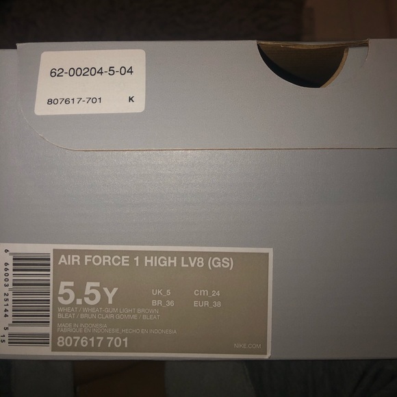 Wheat af1 high top Air Force 1’s - Picture 4 of 4